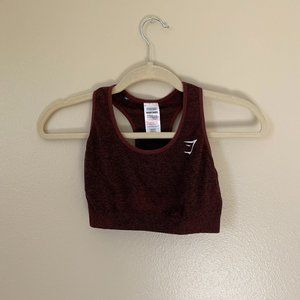 Gymshark Original Vital Seamless Sports Bra - Cherry Brown Marl - Medium